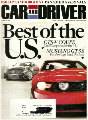 CAR & DRIVER 2010 MAR - CTS-V COUPE, COYOTE, HOT ROD LAMBO, HOT WHEELS